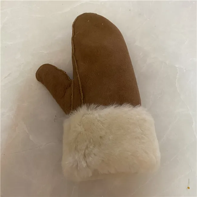 Lamb Fur Leather Gloves And Mitten