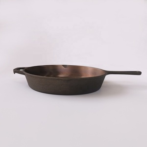 Kunden spezifische Gusse isen Pfanne 28cm polierte Bronze Gusseisen Pfanne Satin glatt - Product Image 3