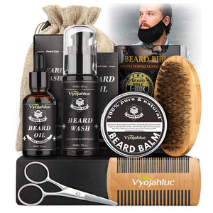 Kit de crecimiento de barba de etiqueta privada, limpieza de aceite de barba rodante, rodillo de suero, bálsamo para Barba, juego de regalo para el cuidado de la barba - Product Image 1