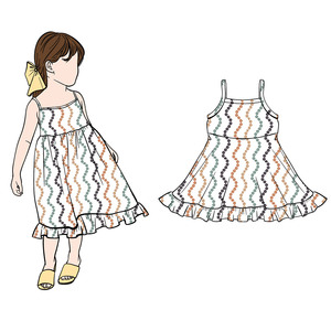 Vestido de niña con tirantes metálicos ajustables hasta la rodilla, con encaje y tirantes de mariposa en la espalda, personalizado con impresión en 3-7 días, modelo Cd6-2 - Product Image 3