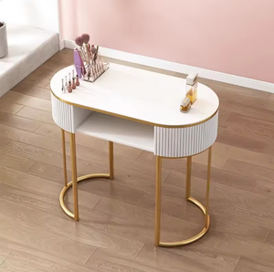 Modern Design Nail Tech Desk Acetone Resistant Metal Frame <b>Manicure</b> <b>Table</b> for Nail Salon Beauty Storage Organizer - Product Image 1