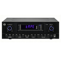Mini Mezclador de Potencia Profesional, Amplificador de Potencia Estéreo de 100Wx2 para Audio de Alta Resolución, Panel de Aluminio de 3U, Amplificador de Karaoke Integrado con Eco