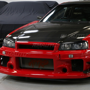 ฝาครอบตกแต่งไฟหน้ารถยนต์คาร์บอนไฟเบอร์แท้ 1 คู่ สำหรับ Nissan Skyline R34 ปี 1999 2000 2001 2002 อุปกรณ์ตกแต่งรถยนต์ - Product Image 5