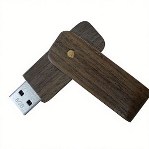 Clé USB rotative à 360 degrés en bois, à clipser, pour utilisation mobile et informatique, logo personnalisable et options cadeaux disponibles - Product Image 2