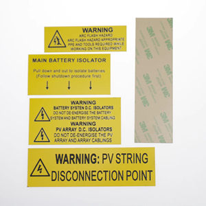 Kits de etiquetas solares LB1 para etiqueta de trafolito de sistema solar con cinta adhesiva ABS grabado impermeable resistente a los rayos UV - Product Image 5