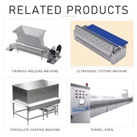 Ligne de production industrielle de gâteaux Tiramisu, aérateur continu de mascarpone, machine de pulvérisation de sirop de café et de saupoudrage de cacao