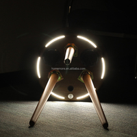 Table basse intelligente avec haut-parleur intégré, style moderne, ronde, en bois, avec chargeur sans fil, lampe à induction humaine, pour l'extérieur et l'intérieur