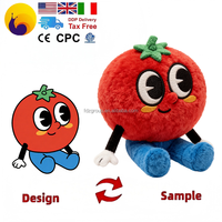 Boneka Plush Kustom Warna Cerah Mainan Plush Tomat Hadiah Pertanian Boneka Plush Kustom