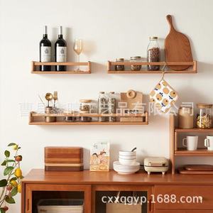 Solid Wood <b>Wall</b> Mounted Storage Rack Rectangle Multipurpose Durable Home Use Living Room Desktop Bedroom Storage - Product Image 1
