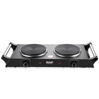 Cuisinière électrique RAF 1000W Plus 1000W à double brûleur avec une distribution uniforme de la chaleur et une utilisation simple pour la cuisine à domicile