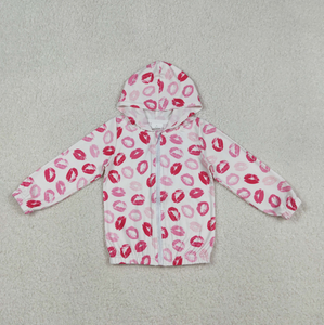 Veste à capuche à manches longues pour bébés filles, avec nœuds, motifs à carreaux, bords festonnés et poches zippées - Product Image 4
