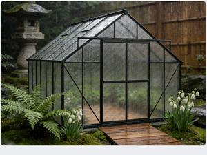 Serres de jardin gothiques à arche, super résistantes au vent, en verre trempé, serres extérieures en aluminium pour jardin et cour arrière - Product Image 2