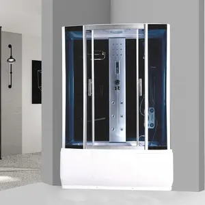 Cabine <span class=keywords><strong>de</strong></span> douche à vapeur rectangulaire, 1 pièce, cabine <span class=keywords><strong>de</strong></span> douche <span class=keywords><strong>de</strong></span> massage Hydro-électrique, verre trempé, avec baignoires, boîte <span class=keywords><strong>de</strong></span> douche à vapeur - Product Image 1