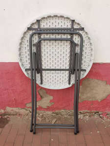 أثاث مأدبة بلاستيكي قابل للطي بارتفاع دائري محمول على الطراز الحديث للاستخدام المنزلي والفندقي أو المستشفى - Product Image 5