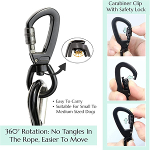 सर्पिल हिस्सेदारी के साथ थोक टाई, भारी ड्यूटी मजबूत pvc लेटेड स्टील वायर रस्सी के साथ रोटेट 360 डडिग्री दोहरे बकल के साथ - Product Image 4