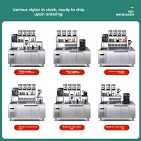 Comptoir de travail réfrigéré pour bar à eau et salon de thé commercial, table de préparation de boissons personnalisable, électrique 220V, pour thé au lait et café