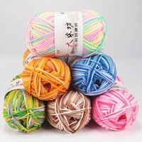 Fil de coton teint en dégradé à 5 brins de lait moyennement épais bébé Chenille épais bébé laine écharpe fil pour fil mélangé au Crochet
