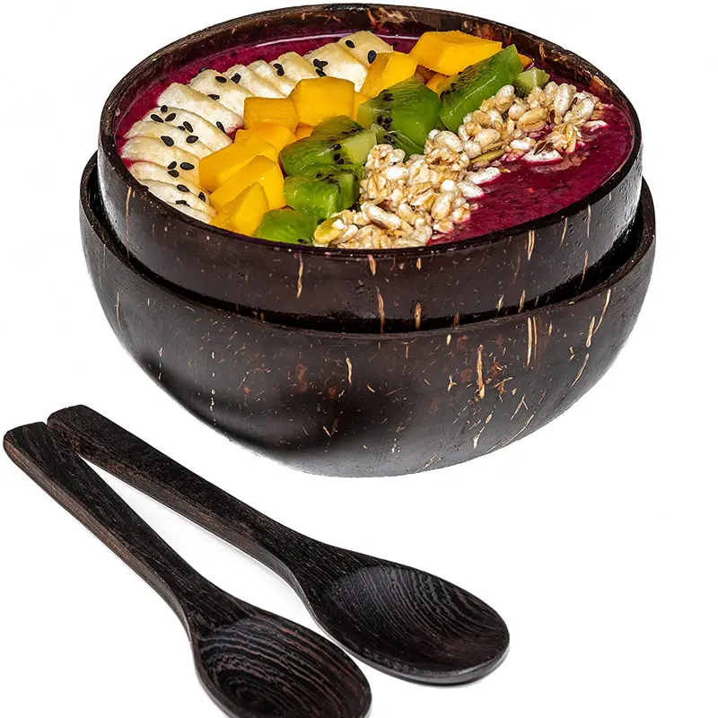 Amazon Online Top Seller Product Customize Logo Handicraft Gift Set Natural Handmade Bowl Coconut Bowl