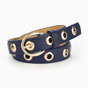 <span class=keywords><strong>Ceinture</strong></span> en <span class=keywords><strong>cuir</strong></span> PU pour femmes, style punk décontracté, avec œillets en alliage rouge, blanc, <span class=keywords><strong>camel</strong></span> et marron - Product Image 5