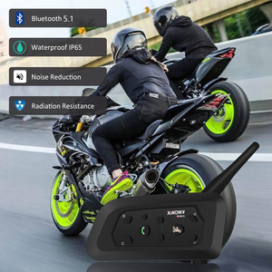 Xinowy V6 PRO 1200m xe máy Bluetooth Mũ bảo hiểm tai nghe liên lạc cho xe máy 6 tay đua BT không dây không thấm nước <span class=keywords><strong>Interphone</strong></span> MP3 - Product Image 2