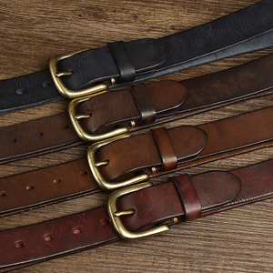 Cinturón de Cuero Genuino para Hombre, Hecho a Medida con Logotipo Personalizado, 4mm de Grosor, Estilo Vintage de Lujo, Cuero Vacuno de Grano Completo, con Hebilla de Latón Sólido - Product Image 2