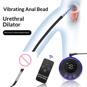 Volwassenenplezierproduct - siliconen urethrale masturbator met lange, dubbele elektrische schokfunctie - Product Image 1