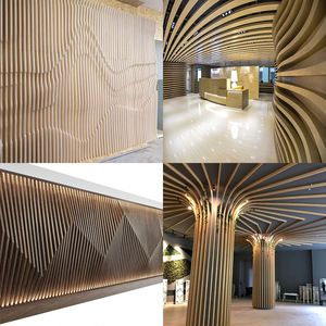 Paneles de fachada de pared de Metal de aluminio ondulado 3D modernos, aislamiento térmico ignífugo impermeable para techos perforados interiores y exteriores - Product Image 5