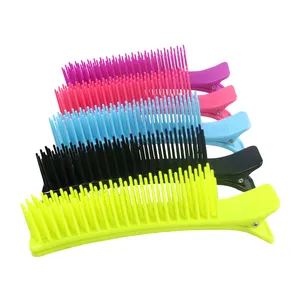 factory wholesale Plastic Hair Cilp with Comb Professional salon hairdressing Tools Hair Cutting 2 in 1 Clips with Comb