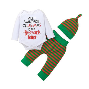 Ropa Navideña para Niños, Conjuntos para Bebés Recién Nacidos, Traje de Santa Claus Unisex de Algodón para Exportación - Product Image 1