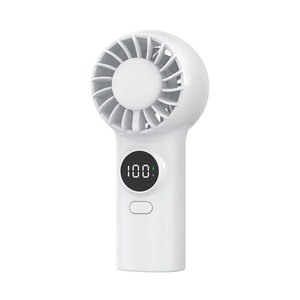 Ventilador de mano con batería de 800 mAh, carga tipo C, pantalla digital, mini ventilador portátil, color blanco - Product Image 5