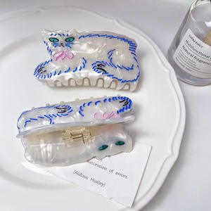 Pinzas para el Cabello de Acetato con Diseño de <span class=keywords><strong>Gato</strong></span> <span class=keywords><strong>Persa</strong></span>, Novedad Divertida y de Gran Venta, para Mujeres, Creativas, Elegantes y con Estilo - Product Image 2