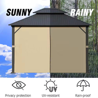 Rideau de remplacement pour gazebo 10x10FT en PVC et polyester, imperméable, pour l'intimité, facile à assembler, rideau mural extérieur, cadre non inclus