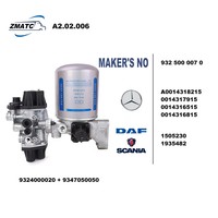 Sécheur d'air de frein en alliage d'aluminium neuf OEM 932500080/9325000070/A0014318215 (Filtre à air pour pièces de frein) pour DAF SCA