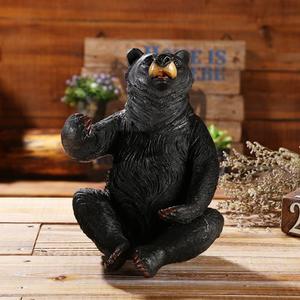 Molde de resina personalizado para manualidades, estatua de oso negro, estatuilla, estante para vino, portabotellas - Product Image 2