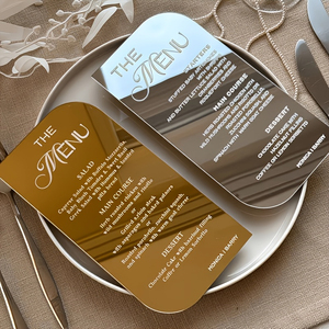 Invito <span class=keywords><strong>di</strong></span> Nozze Personalizzato in Acrilico a Specchio <span class=keywords><strong>di</strong></span> Lusso, Menu in Acrilico Oro e Argento, Biglietto d'Auguri per Matrimoni e Feste - Product Image 2