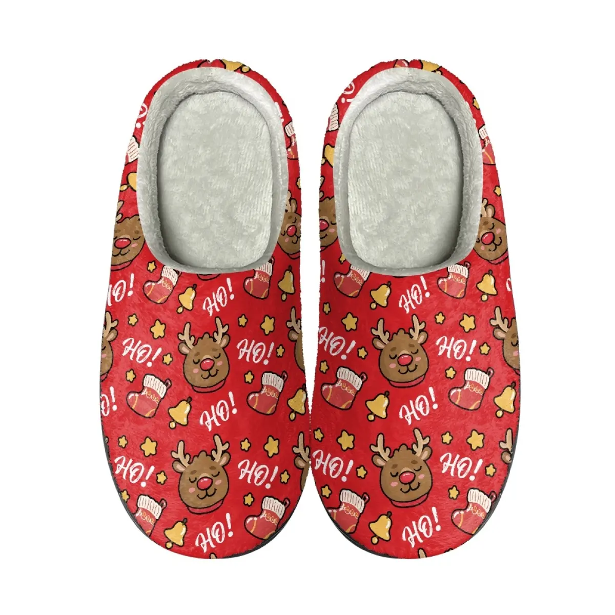 Drop Shipping Weihnachten Elch Candy Cane Design Kinder Baumwolle Hausschuhe Schlafzimmer Indoor Casual Rutsch feste Flache Schuhe Mode Folien