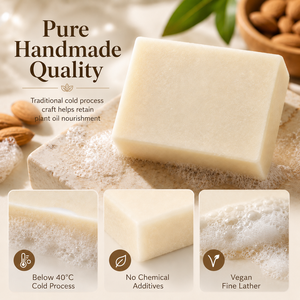 Muestra Gratuita de Jabón Artesanal Vegano Natural Orgánico de Almendras, Jabón en <span class=keywords><strong>Barra</strong></span> Antiséptico, Hidratante Profundo y Limpiador Suave para Todo Tipo de Piel - Product Image 3