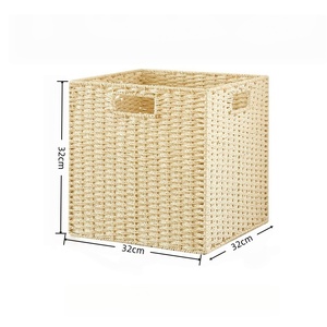 Lưu Trữ Tổ Chức Tùy Chỉnh Trắng Lưu Trữ Tổ Chức Với Giỏ Dệt Cho Phòng Khách Hiển Thị - Product Image 3