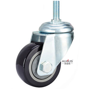 Offres Spéciales personnalisé n'importe quelle taille transportant des roues de chariot à roulette en <span class=keywords><strong>PVC</strong></span> noir tige filetée de 125 <span class=keywords><strong>mm</strong></span> - Product Image 1