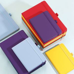 Custom <b>A5</b> A6 PU Leather Cover Business School Notebooks Hardcover Thread Sewing Binding Dairy Journal with Pen Holder - Product Image 4
