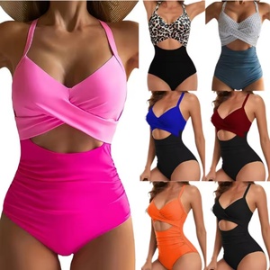 Vente en gros de maillots de bain et de vêtements de plage pour femmes, sur mesure, sexy, à col en V, taille haute - Product Image 1