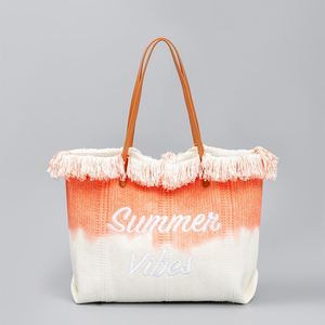 Nuevo Bolso Tote de Lona con Degradado Urbano Sencillo y Bordado, para Playa o Viajes, con Asa y Correa Cruzada para Mujer - Product Image 4