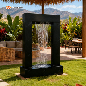 Fontaine d'eau irrégulière en acier Corten Gnee Garden, finition naturelle, décoration de jardin extérieur, style moderne, écran LED - Product Image 5