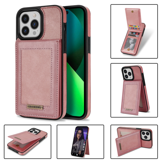 PU Phone case for iphone 14 13 12 11 Pro Luxury Flip Leather case for iphone 14 Max