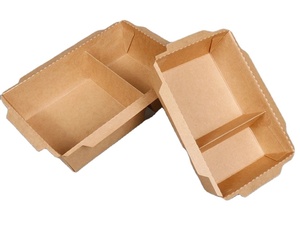 2 compartment take out fast food packaging paper boxes