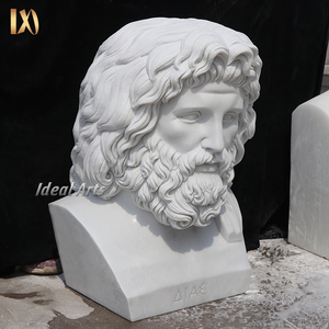 Buste de tête en pierre Ideal Arts Statue de Zeus Sculpture du dieu romain antique pour jardin <span class=keywords><strong>et</strong></span> décoration d'art classique - Product Image 3