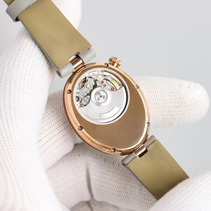 Reloj de Mujer Elegante de Alta Precisión, Edición Limitada, Personalizado, con Bisel de Diamantes en Oro Rosa Ovalado, Esfera Gris, Mecánico Automático de Lujo - Product Image 5