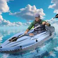 Kayak gonflable pour une personne, bateau d'assaut résistant à l'usure, bateau de pêche pour deux personnes, bateau en caoutchouc épais, canoë pliable