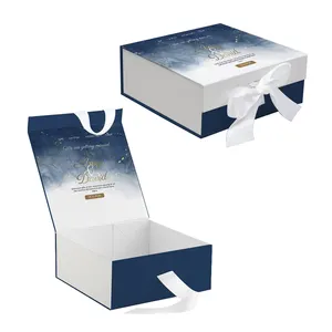 Cajas de Regalo Magnéticas Plegables de Papel para Ropa, Vestidos de Novia, con Logotipo Personalizado, Grandes, Negras, Vacías, para Empaque de Prendas - Product Image 1