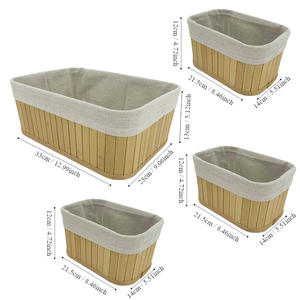 Cesta de Almacenamiento Rectangular de Bambú Decorativa para el Hogar, Tejida a Mano, Ecológica, con Asa para Ropa Sucia y Uso Multiusos - Product Image 6
